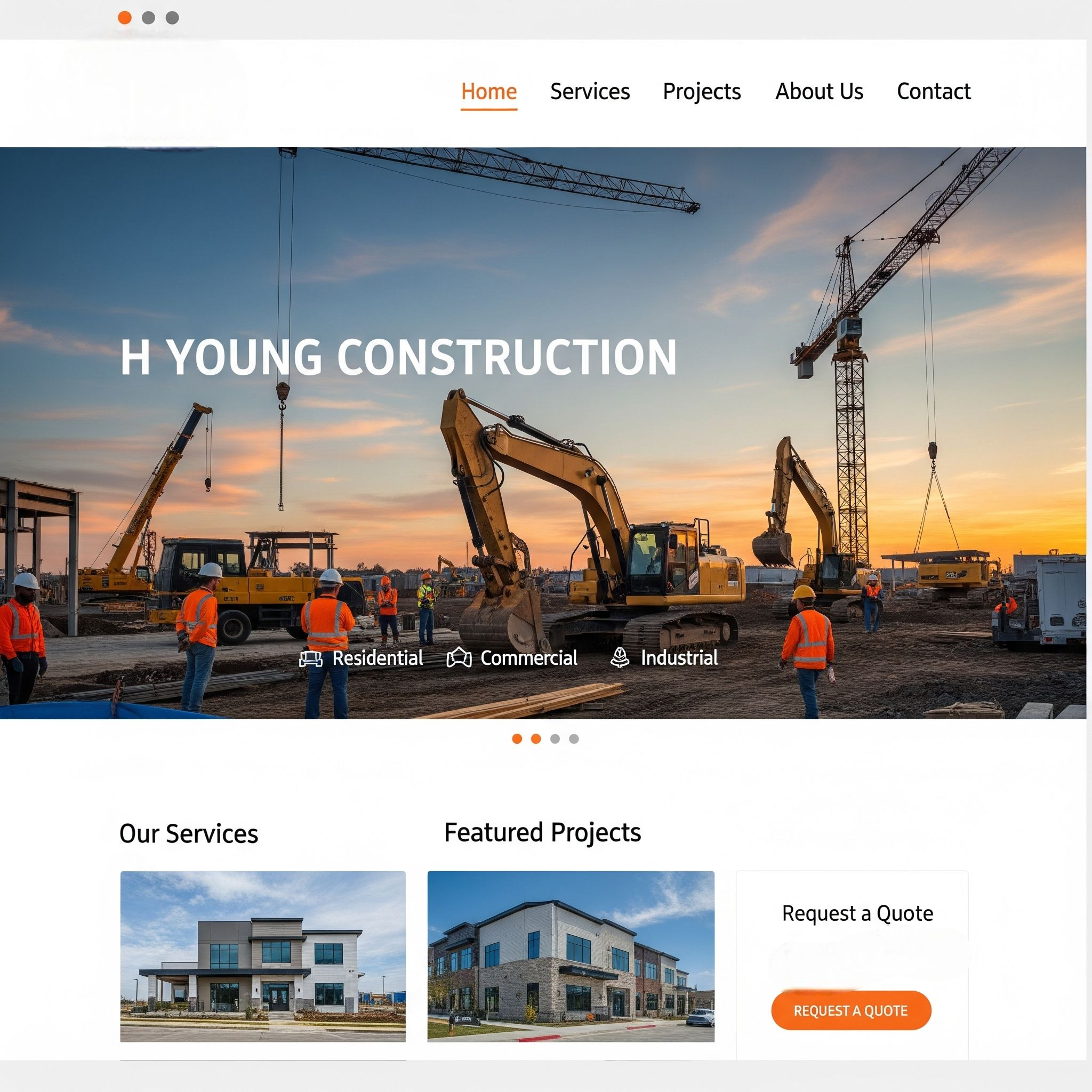 H Young Construction Website
